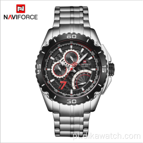 NAVIFORCE 9183 Fashion New Large Dial Relógios masculinos de quartzo luminoso Relógios de pulso esportivos